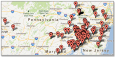 google map of our venue locations